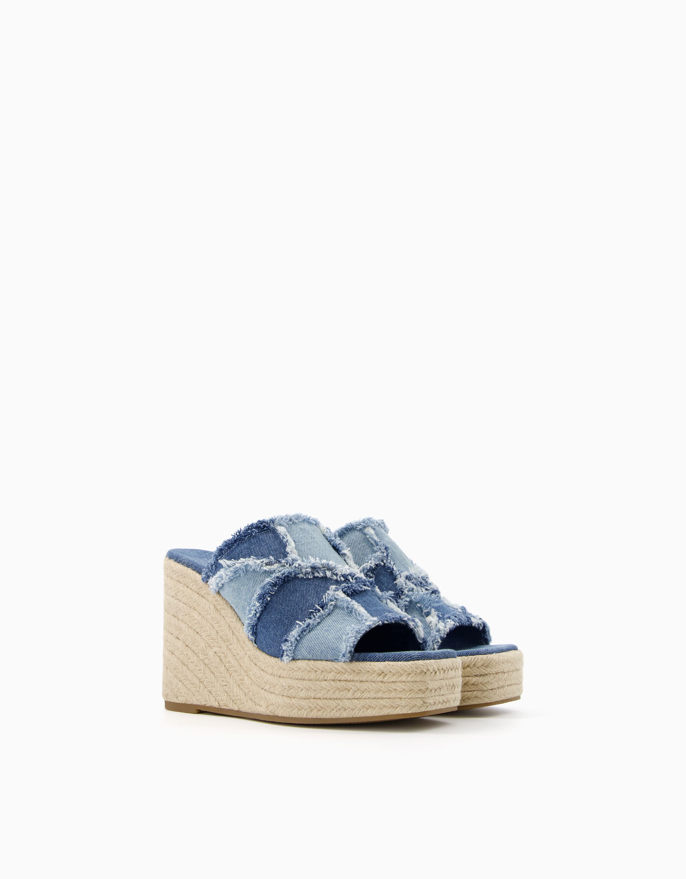 Denim wedges cheap