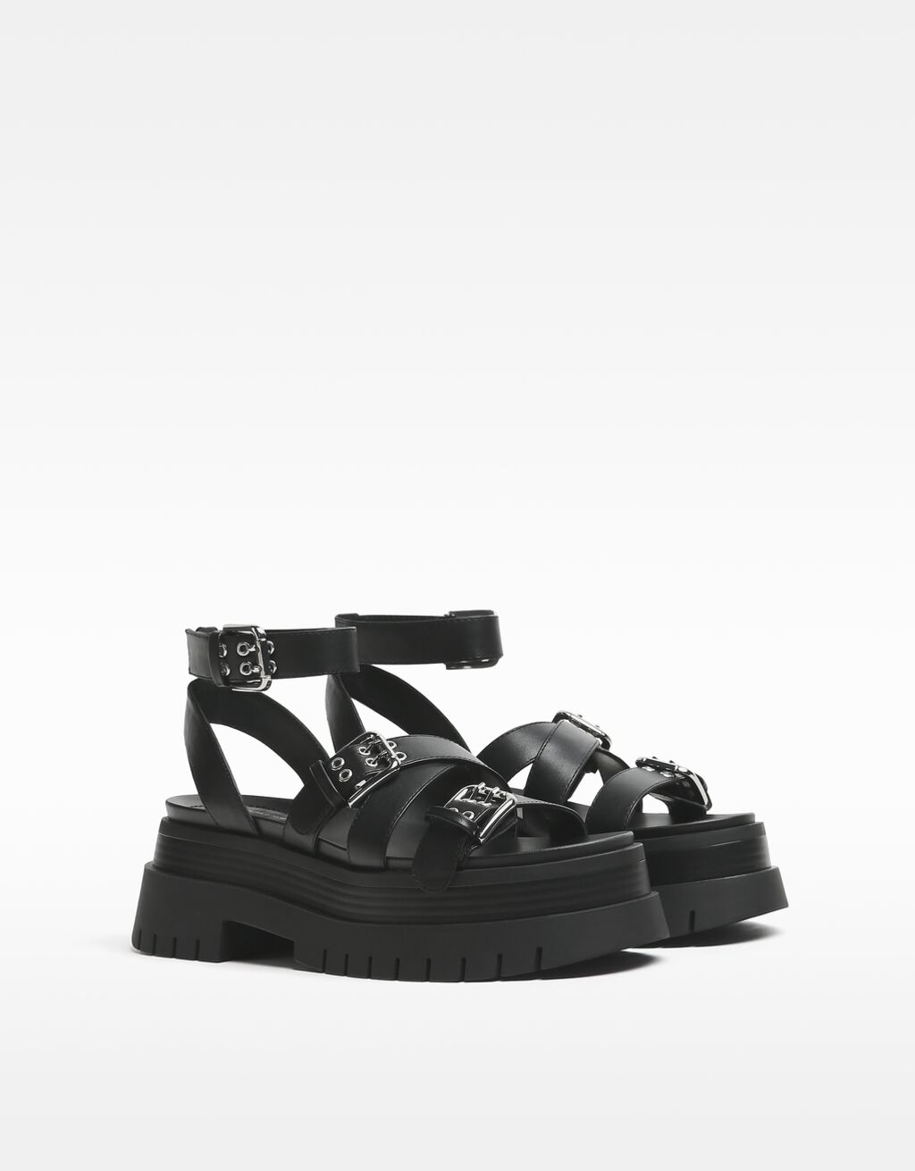 Buckled platform sandals