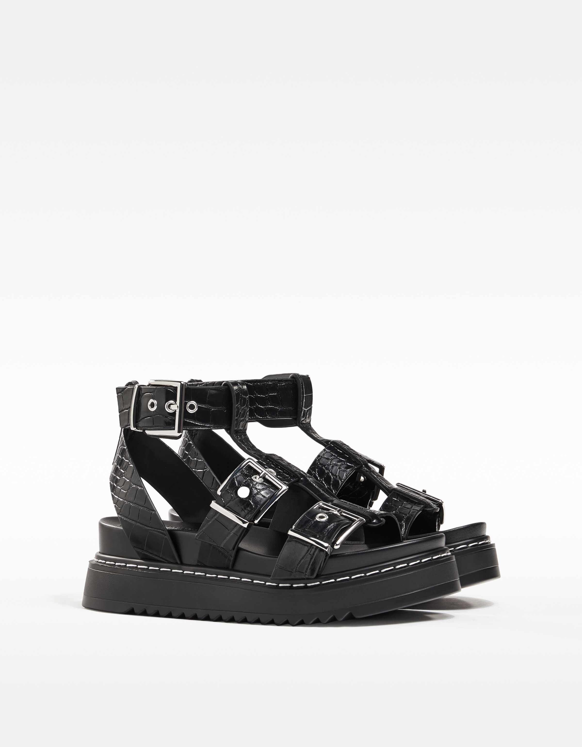 Bershka 2025 platform sandals