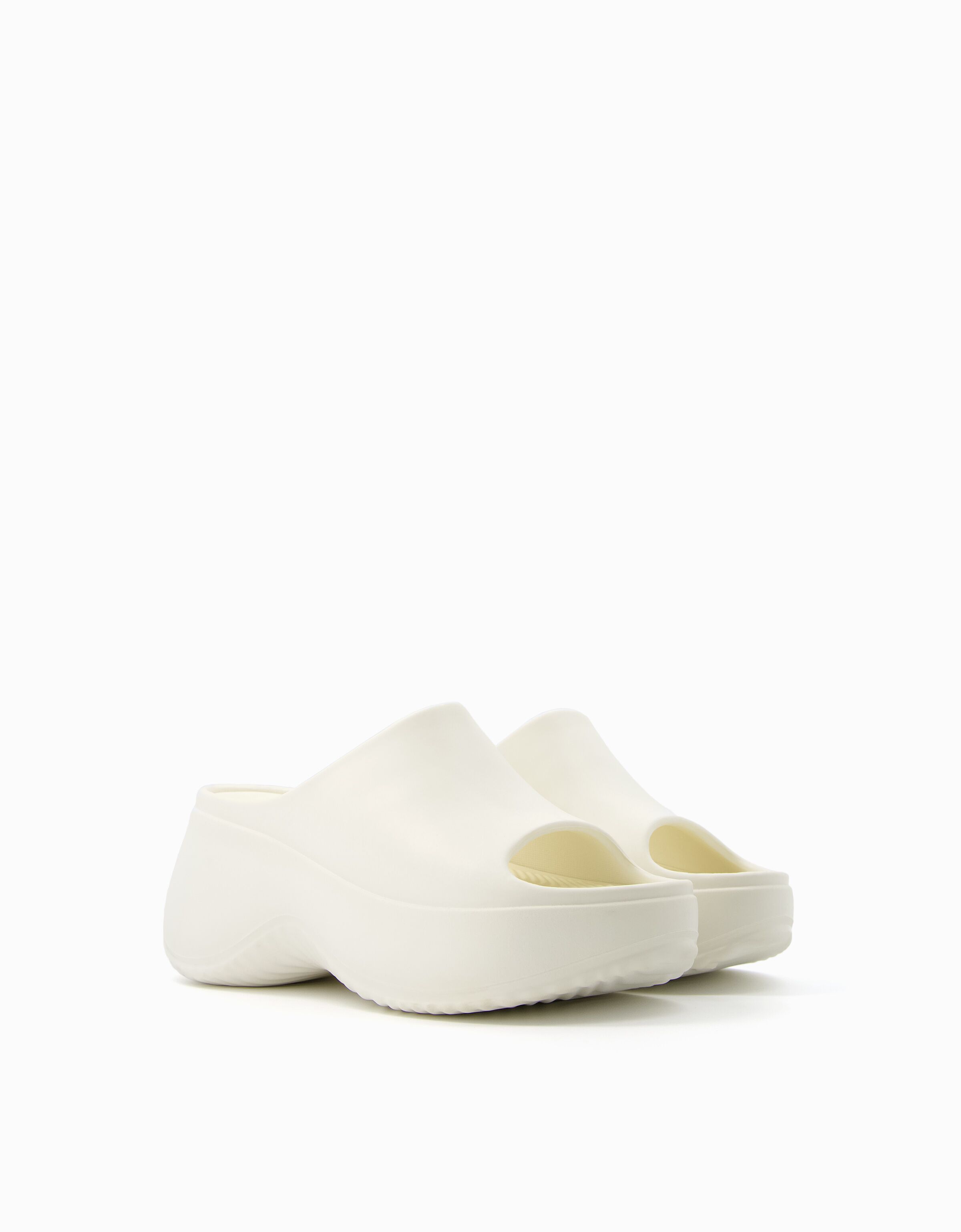 Rubberised platform sandals Shoes BSK Teen Bershka