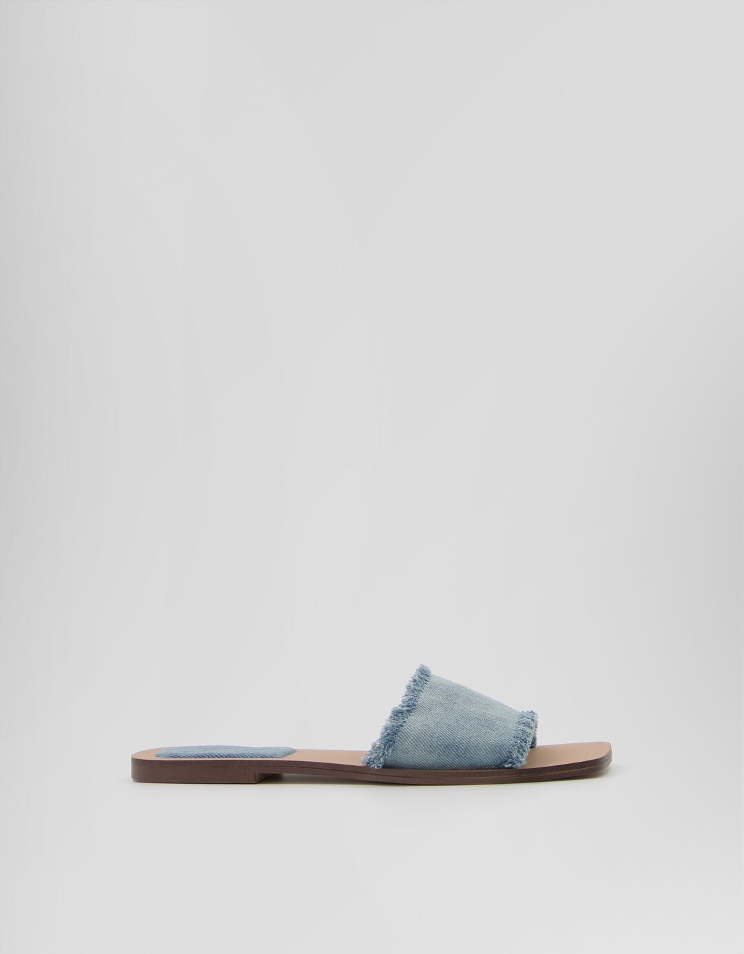 Denim flat slider sandals