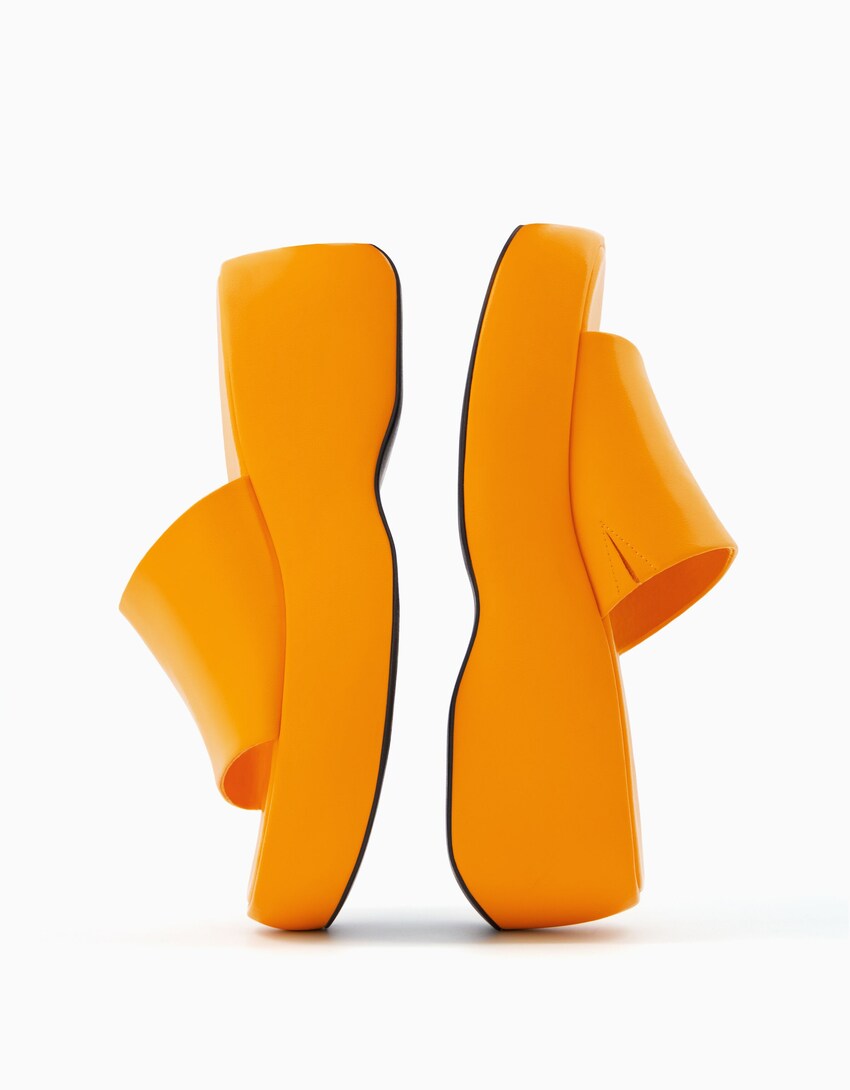 Sandalen mit Plateausohle-Orange-1