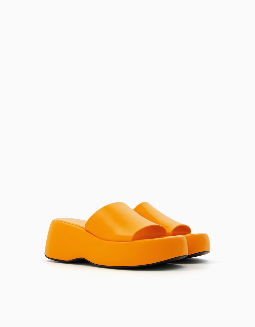 Sandalen mit Plateausohle-Orange-0