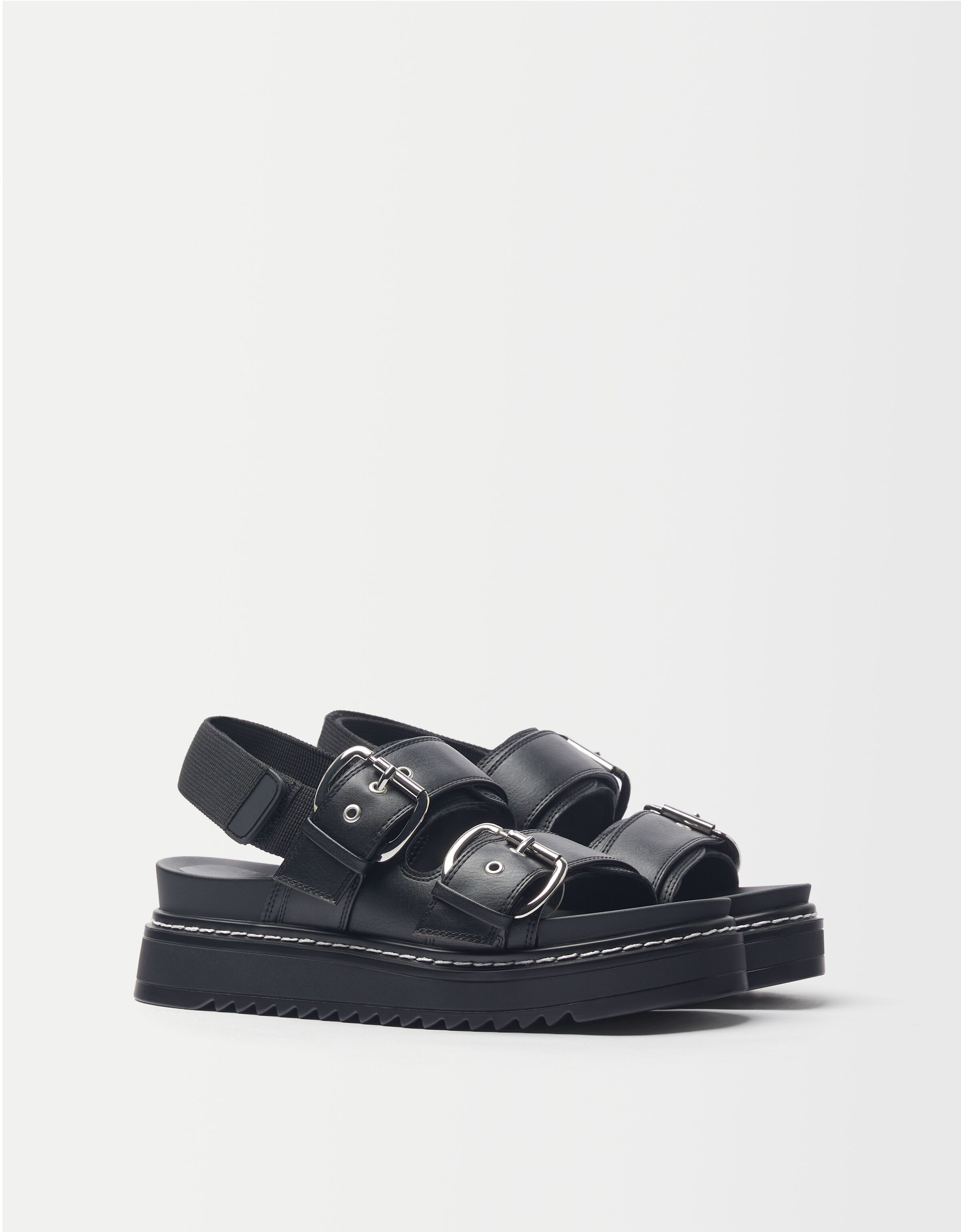 Buckled platform sandals