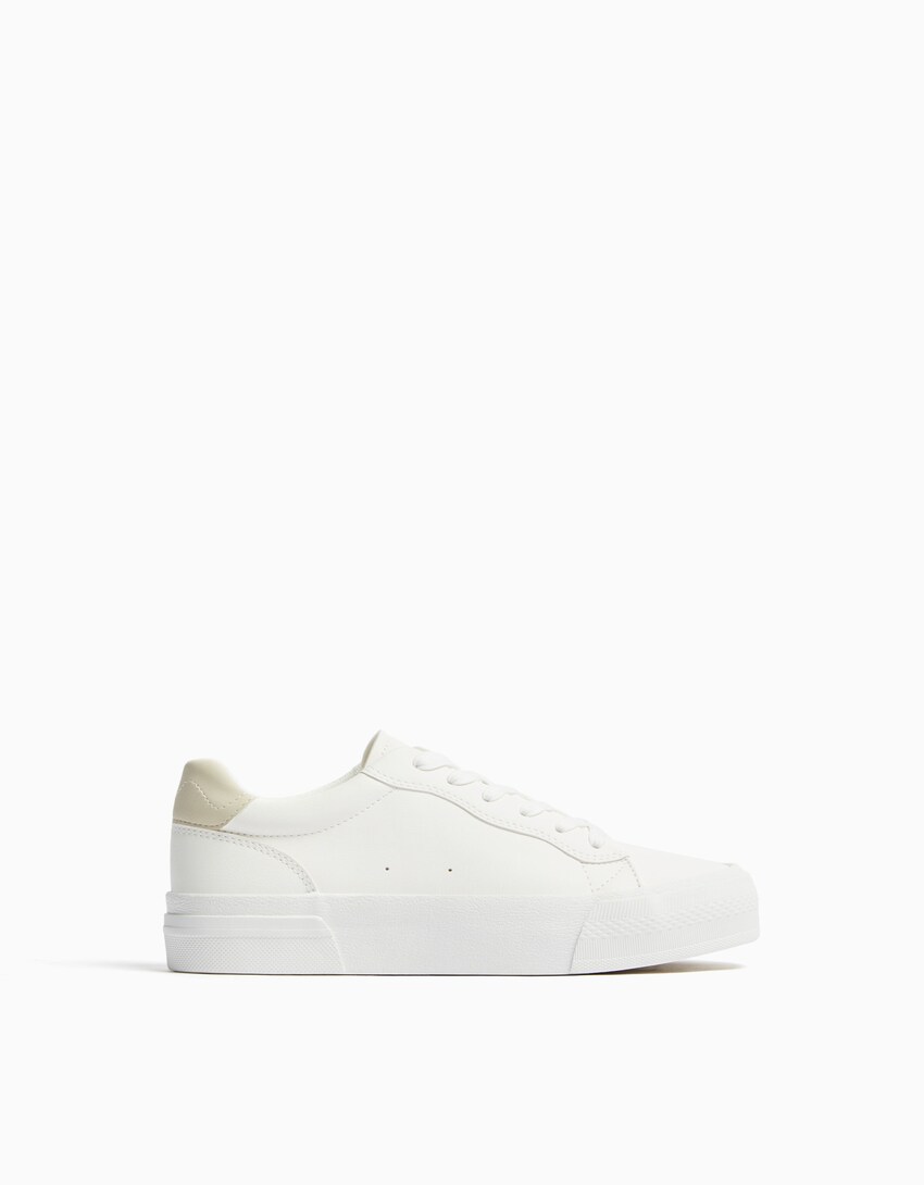 Kombinierte Plateau-Sportschuhe-Weiss-5