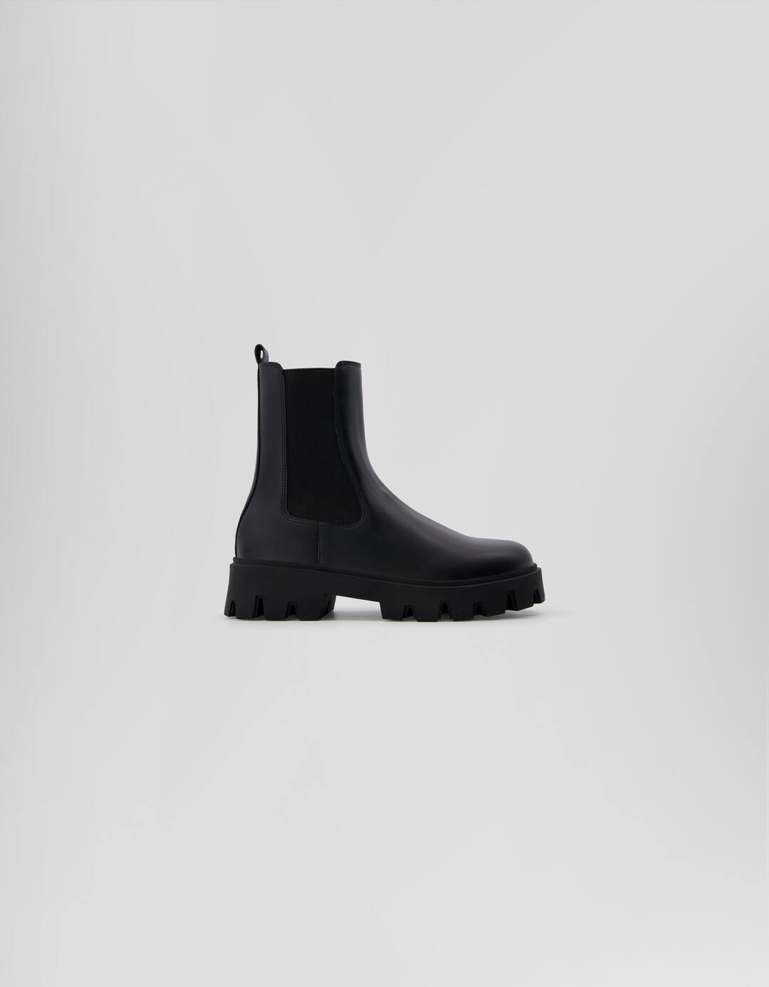 Chelsea ankle boots with track soles