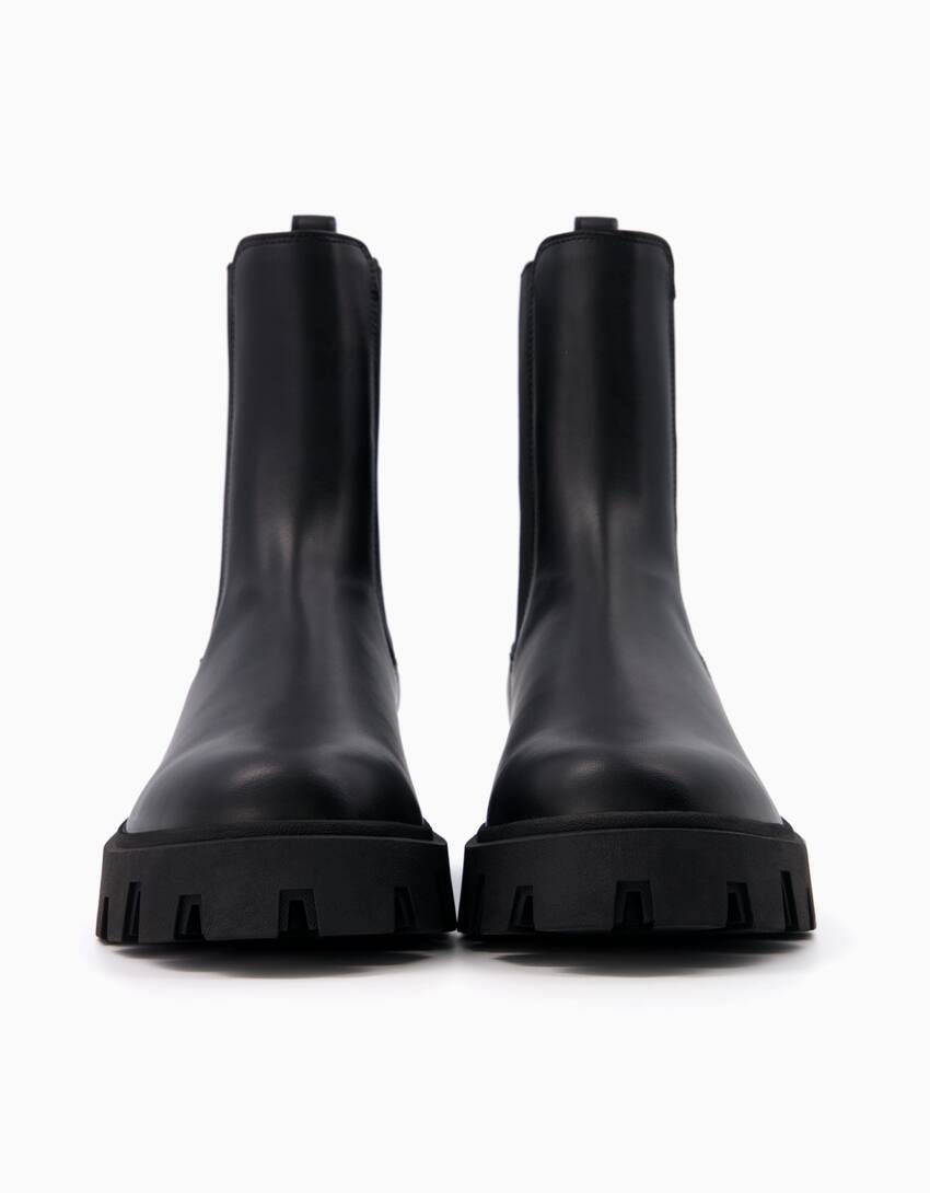 Chelsea ankle boots with track soles-BLACK-2