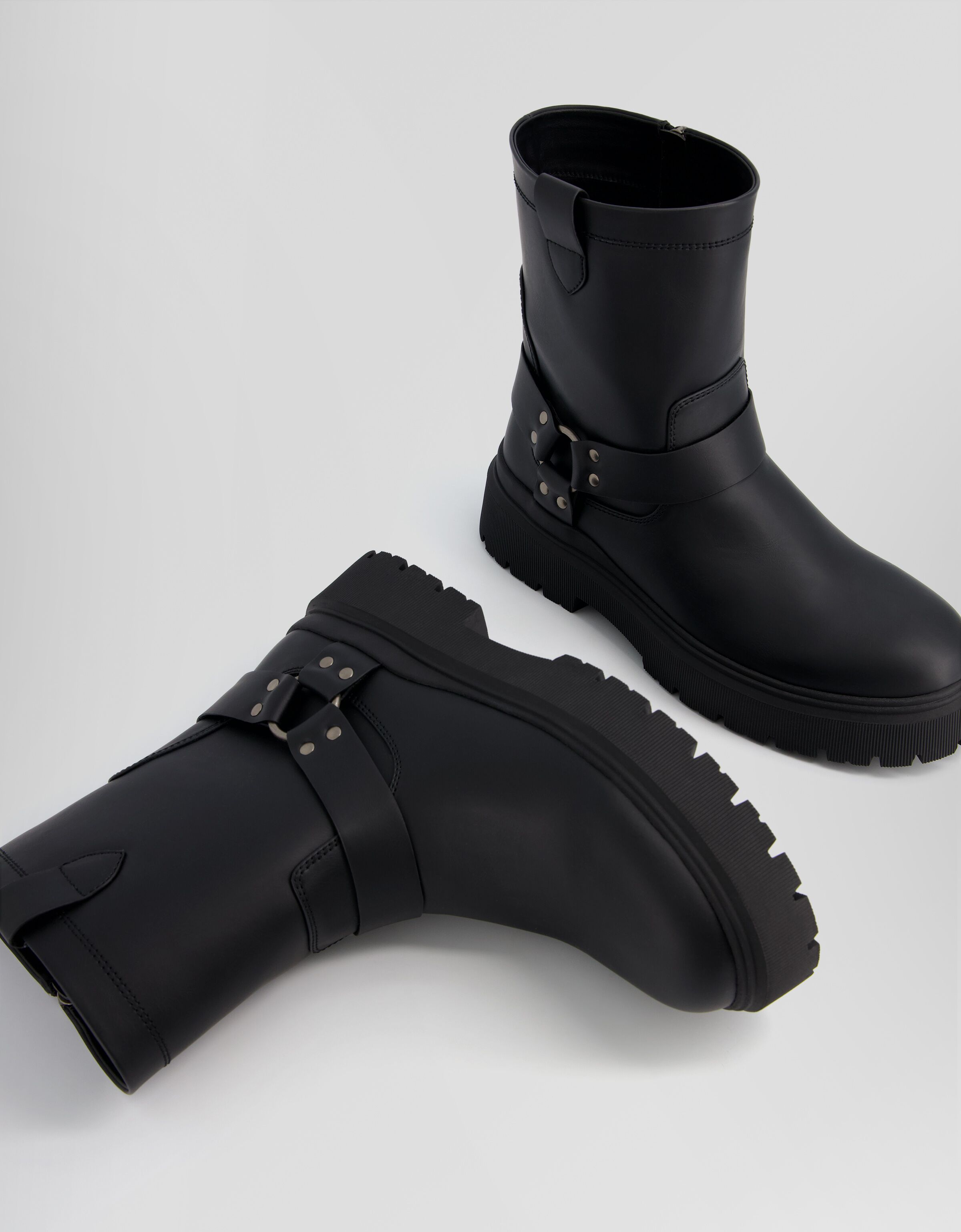 Bottines motard homme-Noir-4