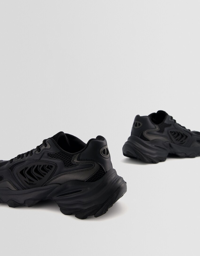Męskie buty sportowe typu techno z kolekcji Generation Bershka-Czarny-5