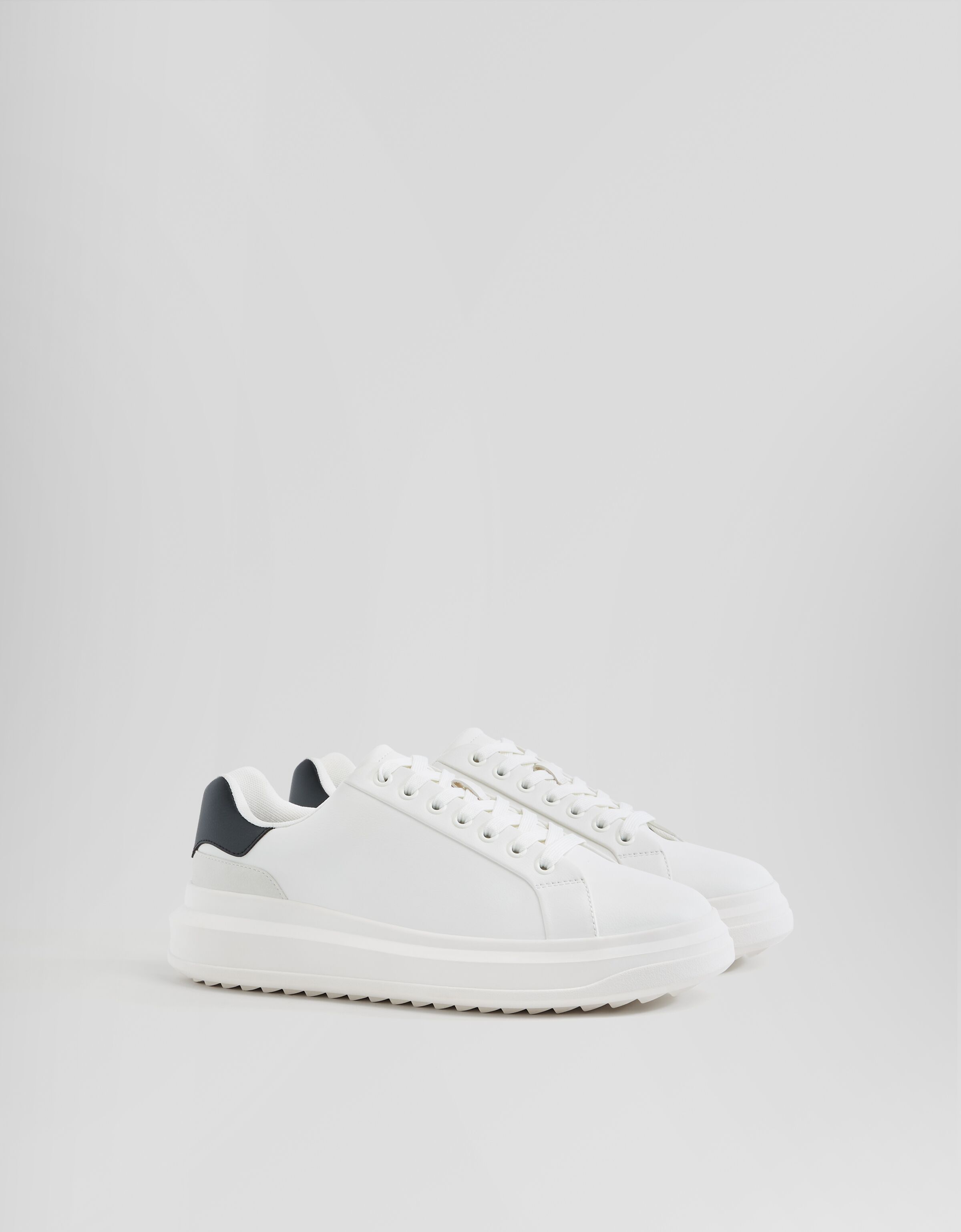 Bershka chunky sole sale trainer in white