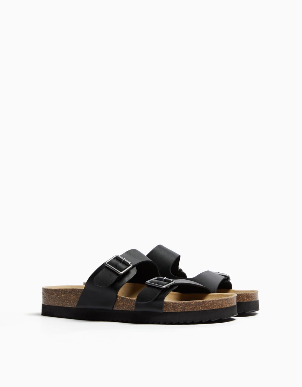 Men’s LEATHER sandals with buckles Men Bershka