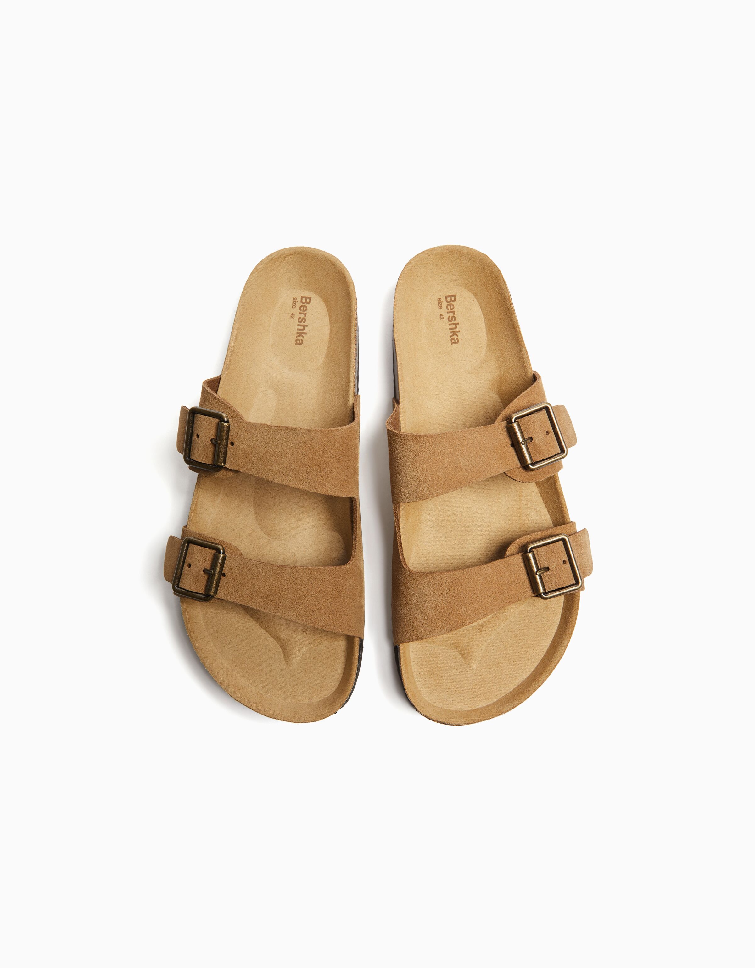 Men’s LEATHER sandals with buckles - Women | Bershka