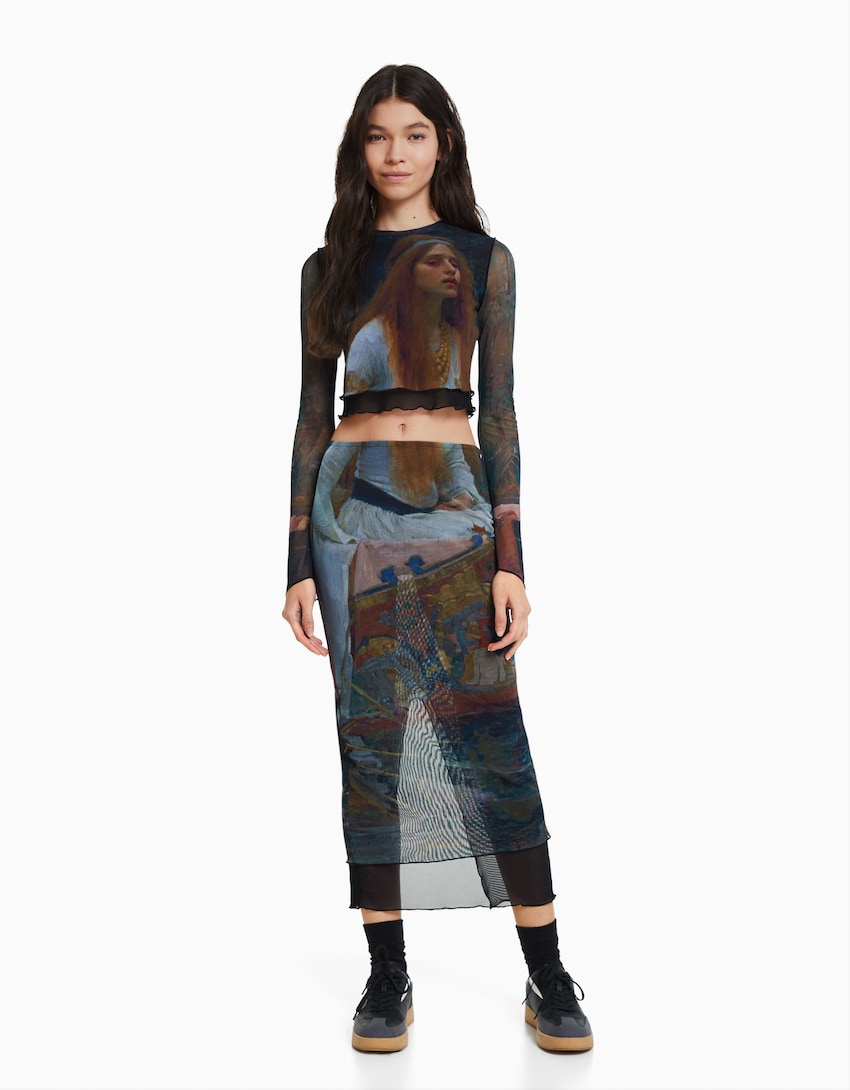 Odio pasos Mordrin Art Series tulle T-shirt and skirt set - Co-ords Sets - Women | Bershka