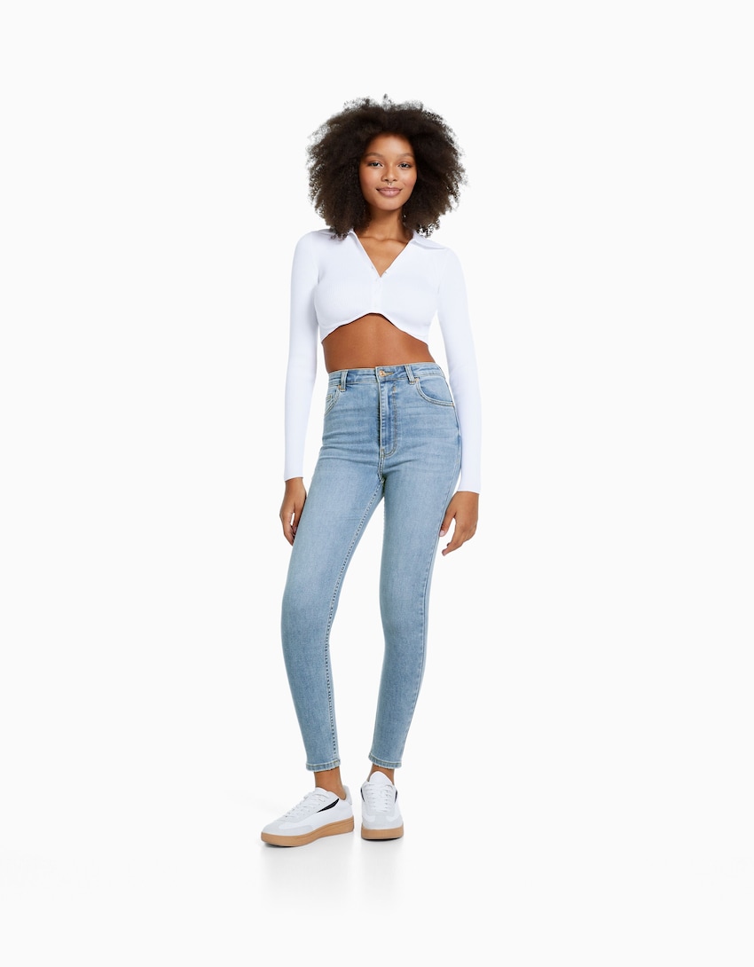Super high-rise skinny jeans - Denim - | Bershka
