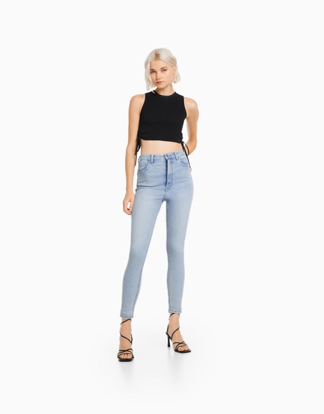 Increíble coger un resfriado Nuevo significado Jeans skinny super high waist - Denim - Mujer | Bershka