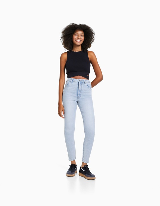 Skinny jeans met taille - Dames | Bershka