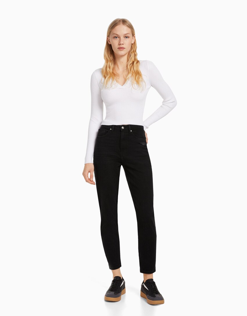 Slim comfort fit mom jeans - Woman | Bershka