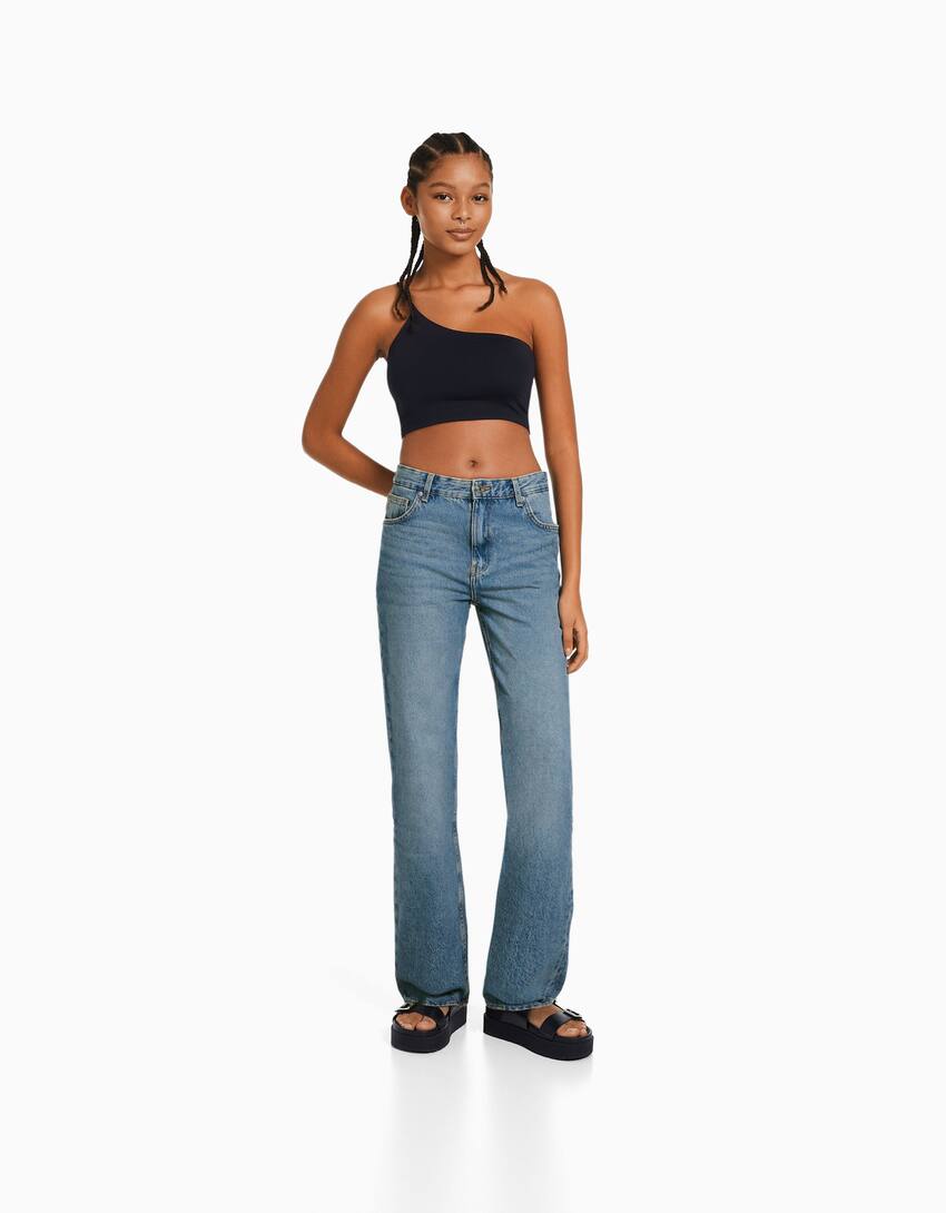 Antage domæne Normalisering Straight-fit jeans - Sale - Women | Bershka