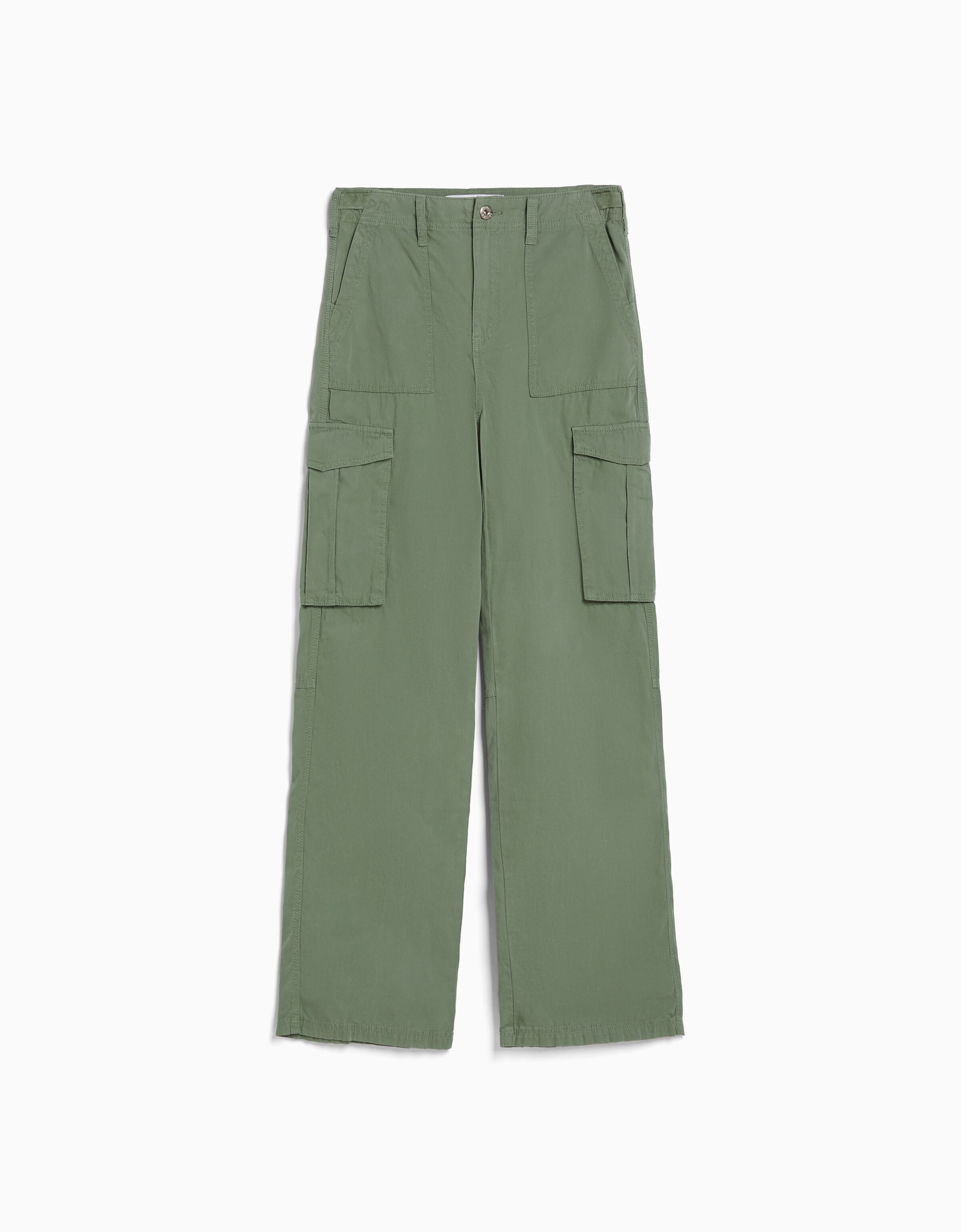 Mujer Bershka Bershka Pantalones Verdes Pantalon Chino Mujer