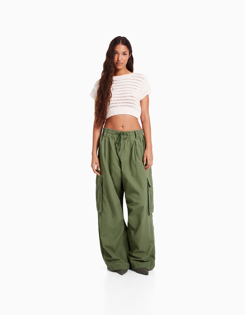 Pantalon cargo large volume - Cargo et parachute - Femme