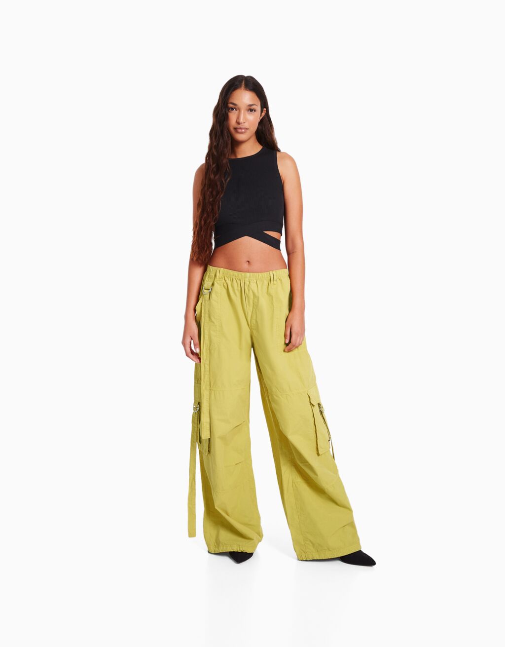 Twill octopus cargo trousers Women Bershka