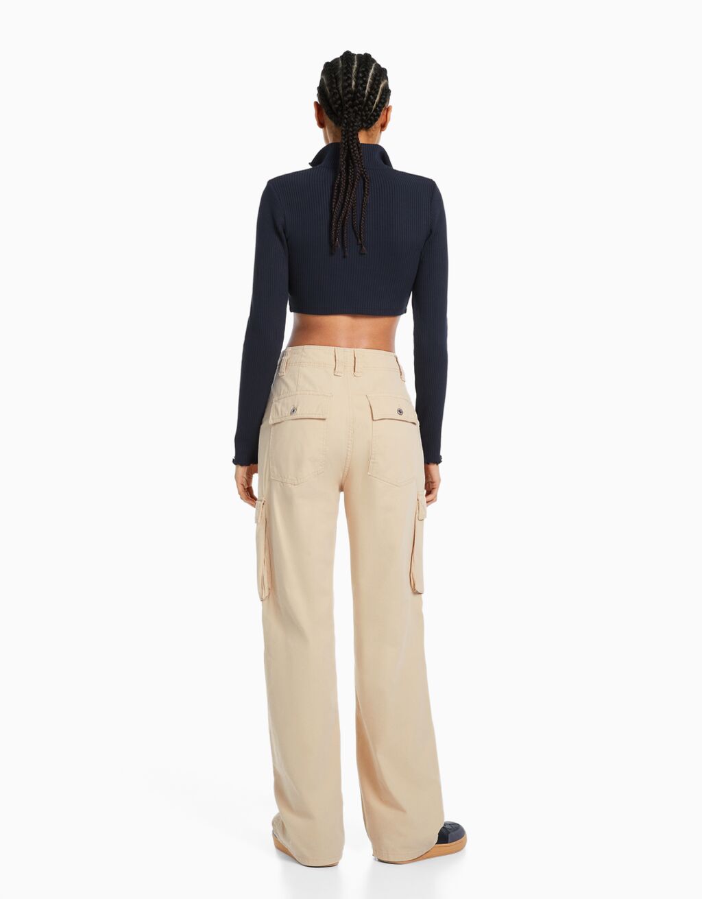 Straight fit cargo trousers Woman Bershka
