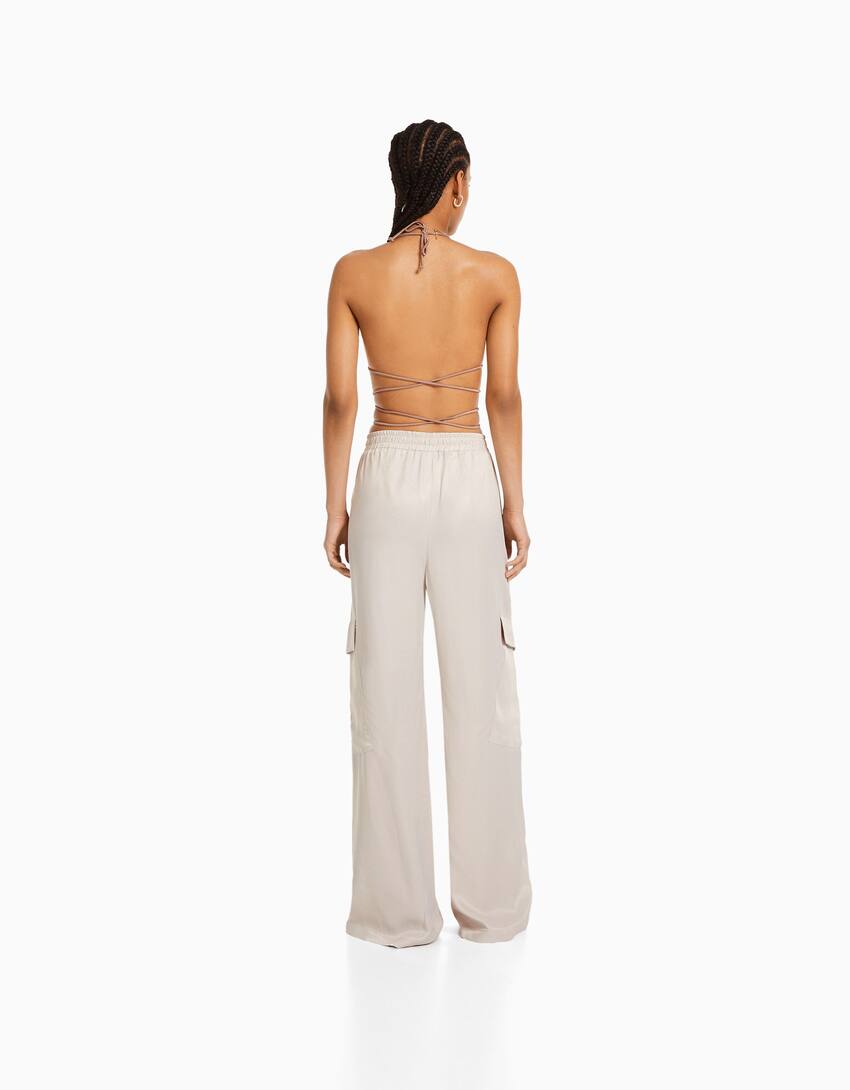 bershka wide leg trousers
