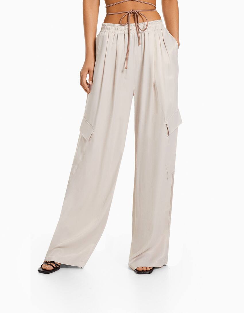 bershka wide leg trousers