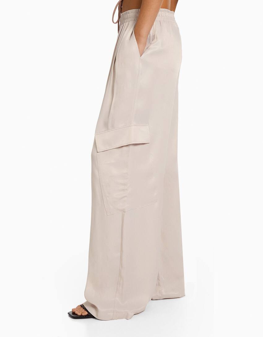 bershka wide leg trousers
