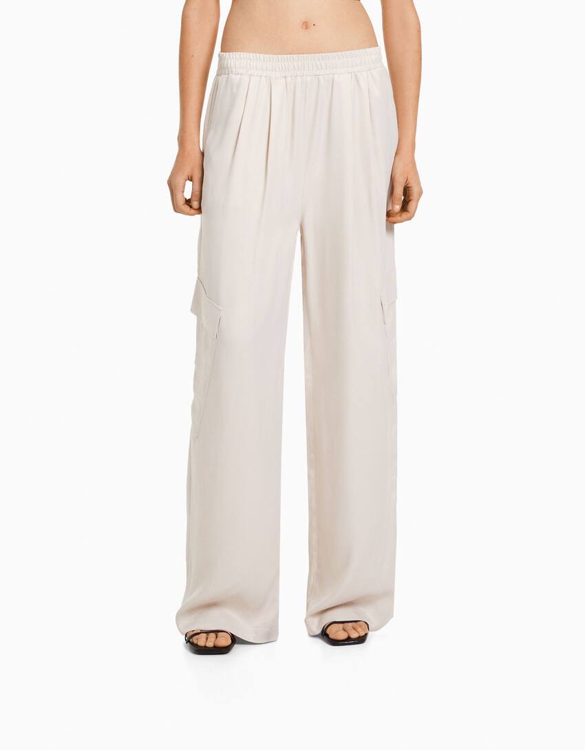 bershka wide leg trousers
