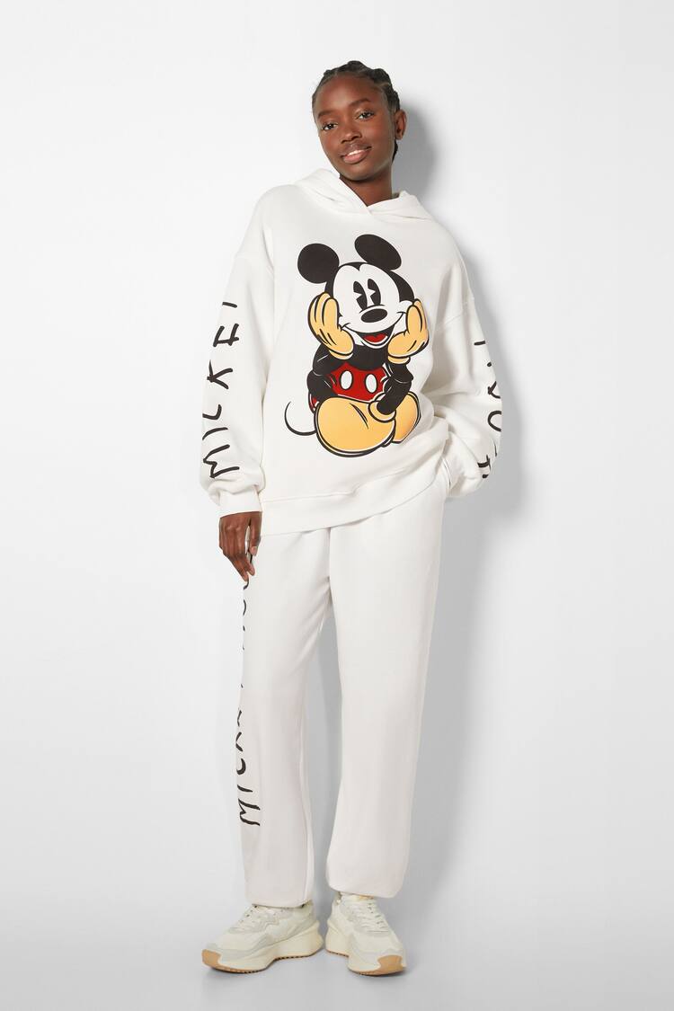 Plush trousers with Mickey Mouse print