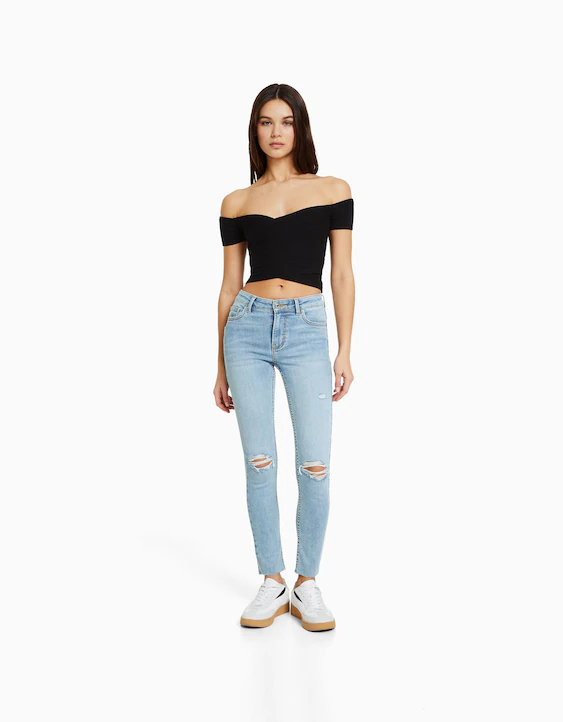 Skinny vintage jeans met lage - Jeans - Dames | Bershka