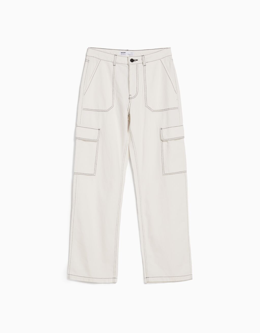 Straight cargo jeans Woman Bershka