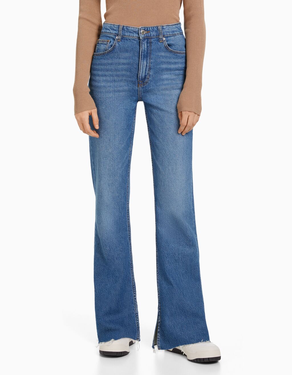 Comfort jeans with side vent - Woman | Bershka