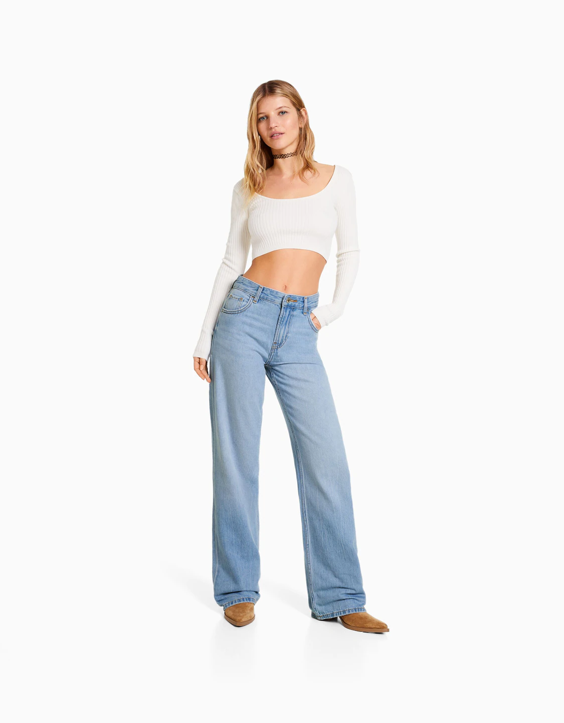 Duplicatie bevolking het winkelcentrum Wide-leg '90s jeans - Women | Bershka