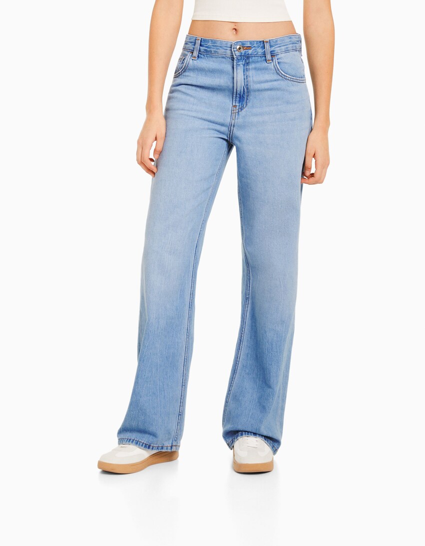 Wide-leg '90s jeans - Mujer | Bershka