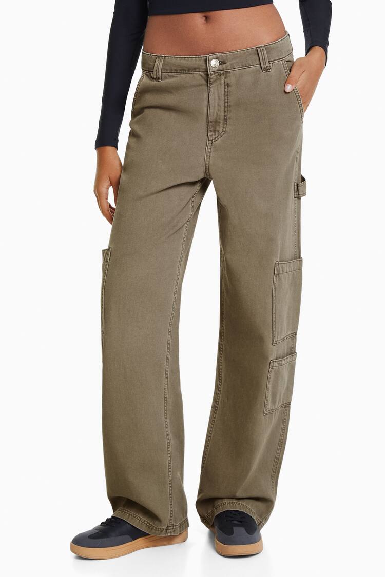 Relaxed fit canvas carpenter trousers