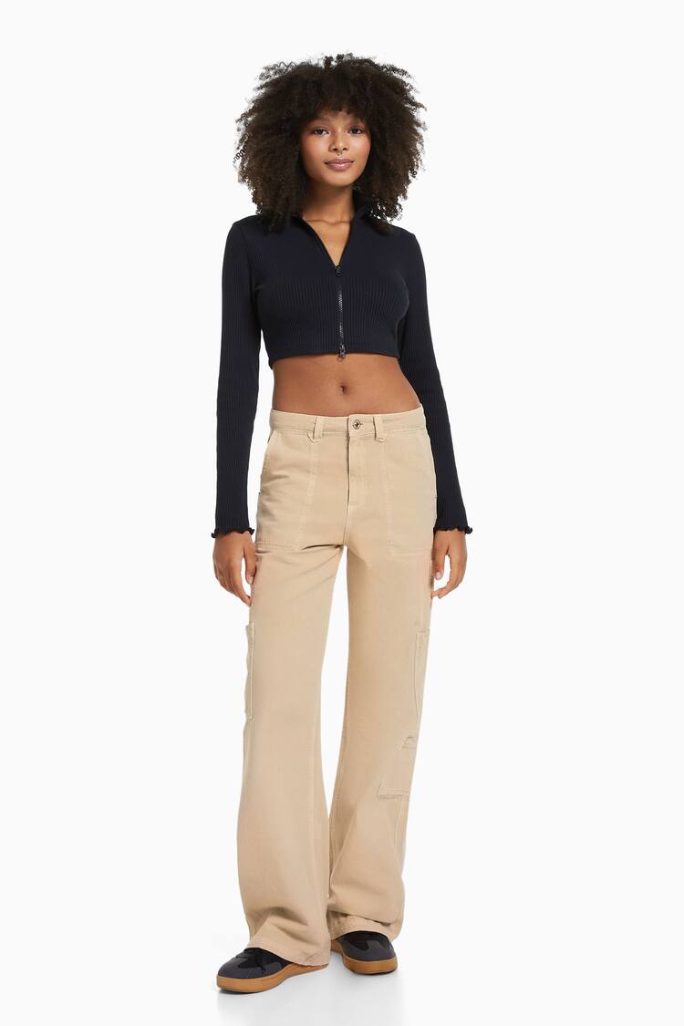 Relaxed fit canvas carpenter trousers