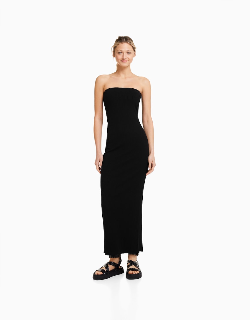 Robe longue bandeau bord-côte - Best sellers - Femme