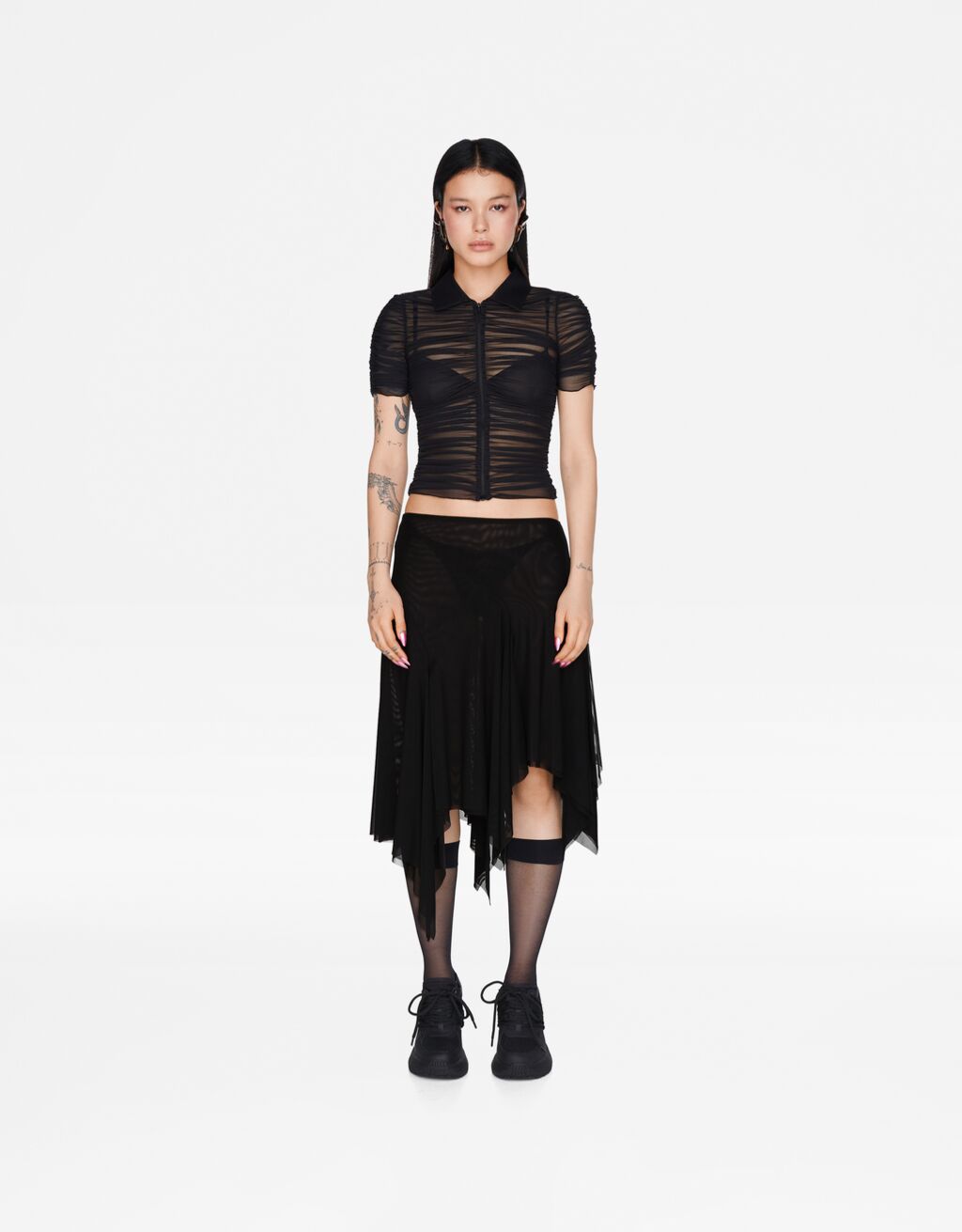 Asymmetric tulle mini skirt designed by PEPA SALAZAR - Women | Bershka