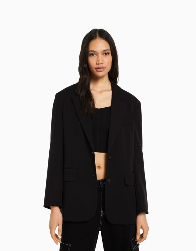 To take care weapon stride Loose-fit tailored blazer with a feminine fit - Jackets - Woman | Bershka