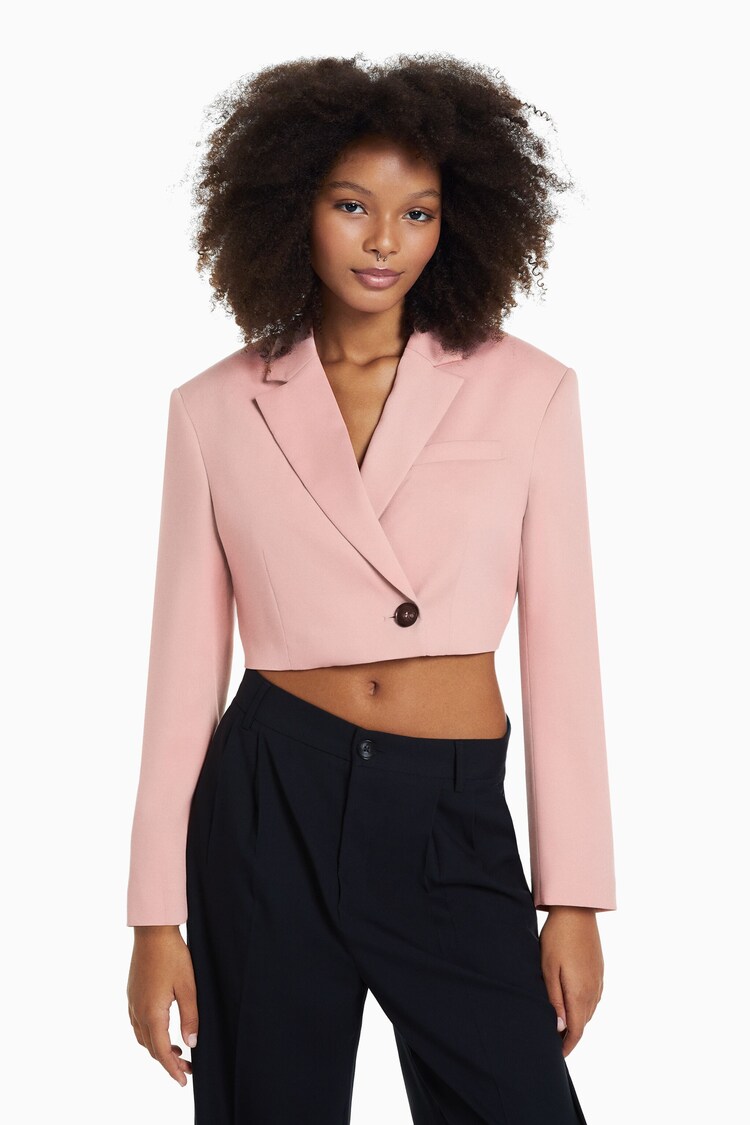 Blazer tailored fit cropped twill