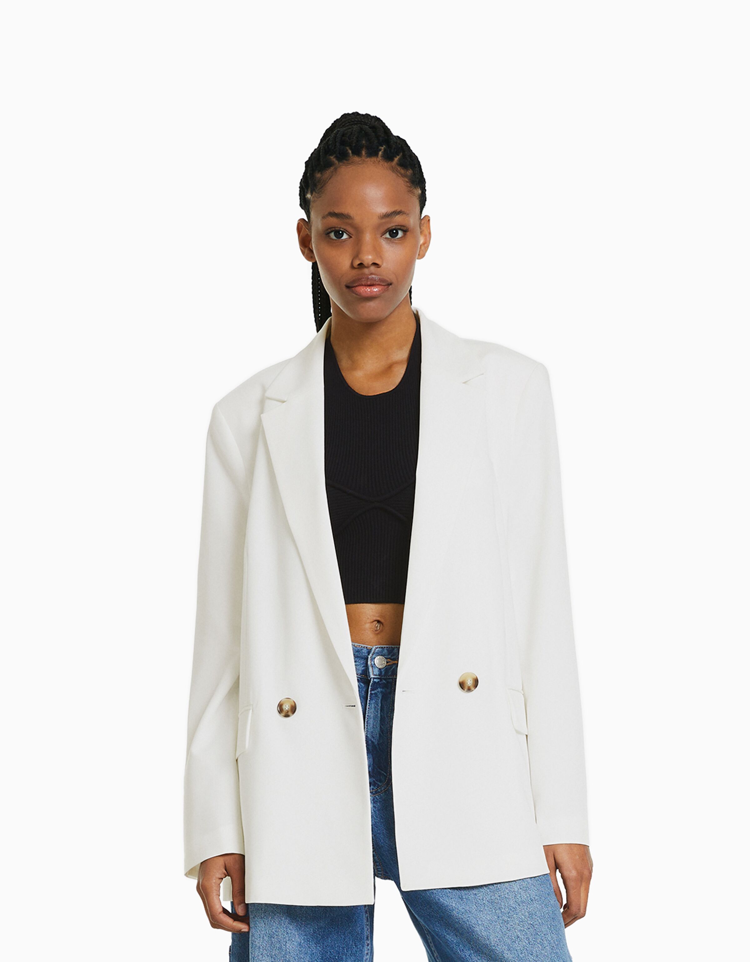 bershka double breasted blazer