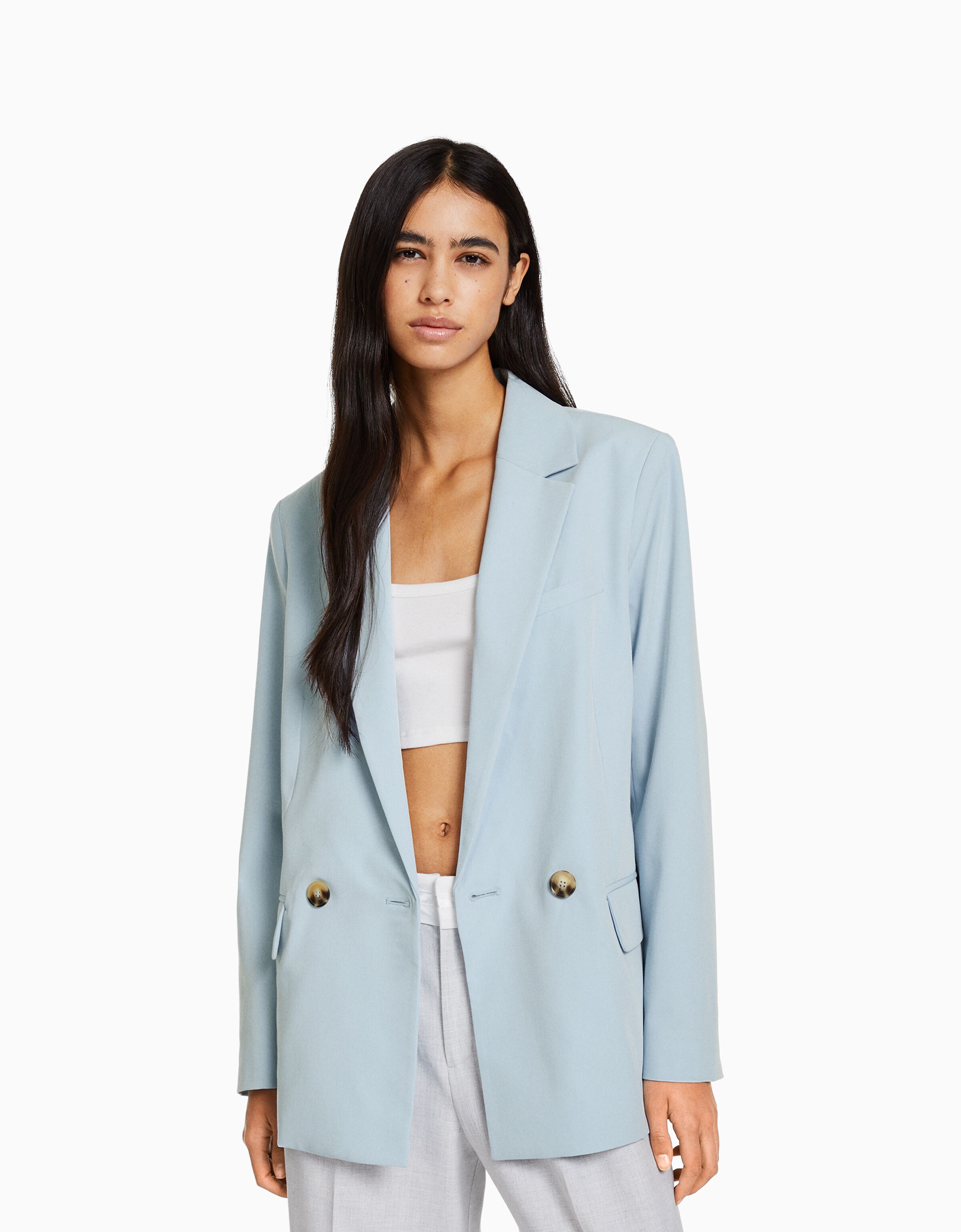 bershka double breasted blazer