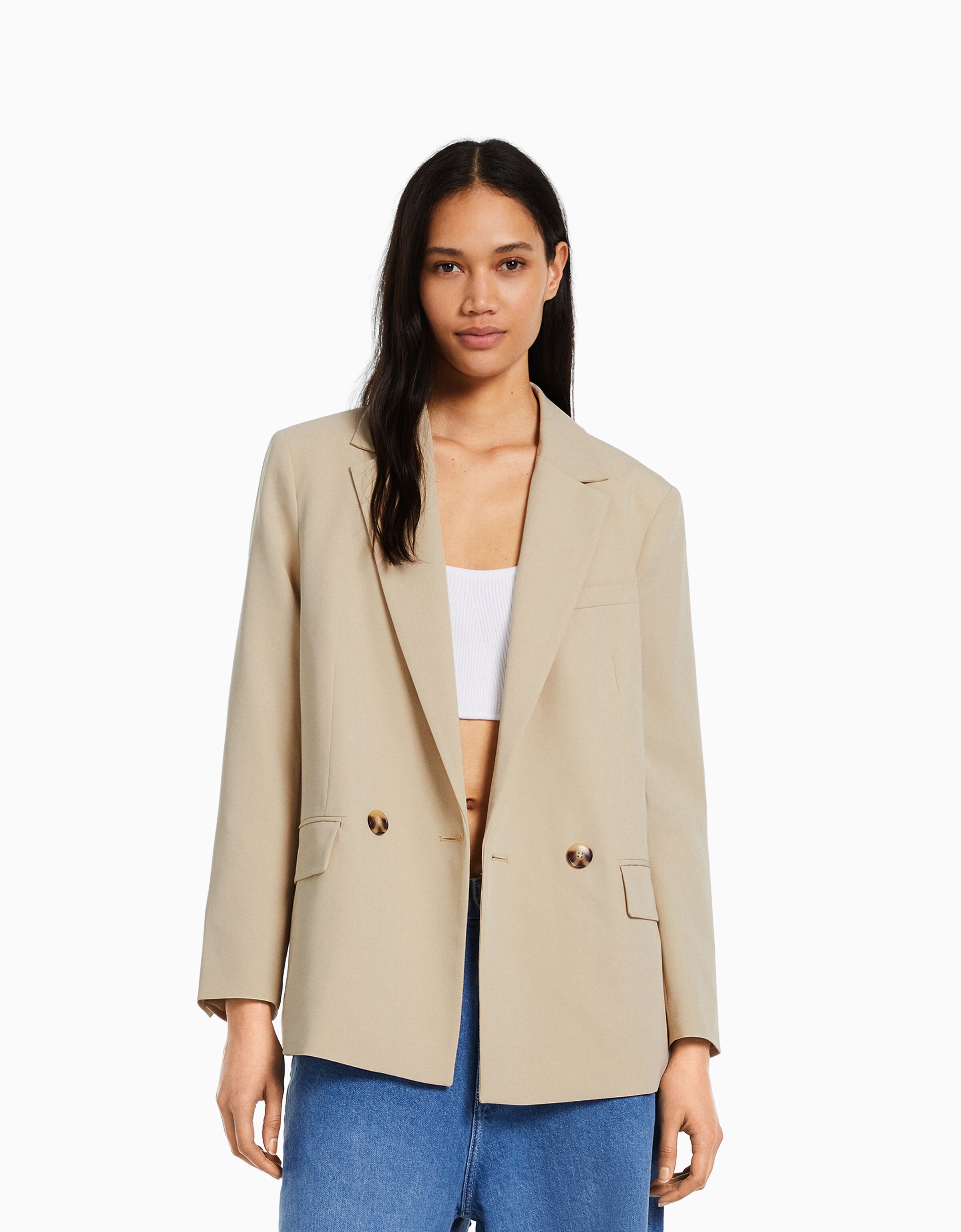 bershka double breasted blazer