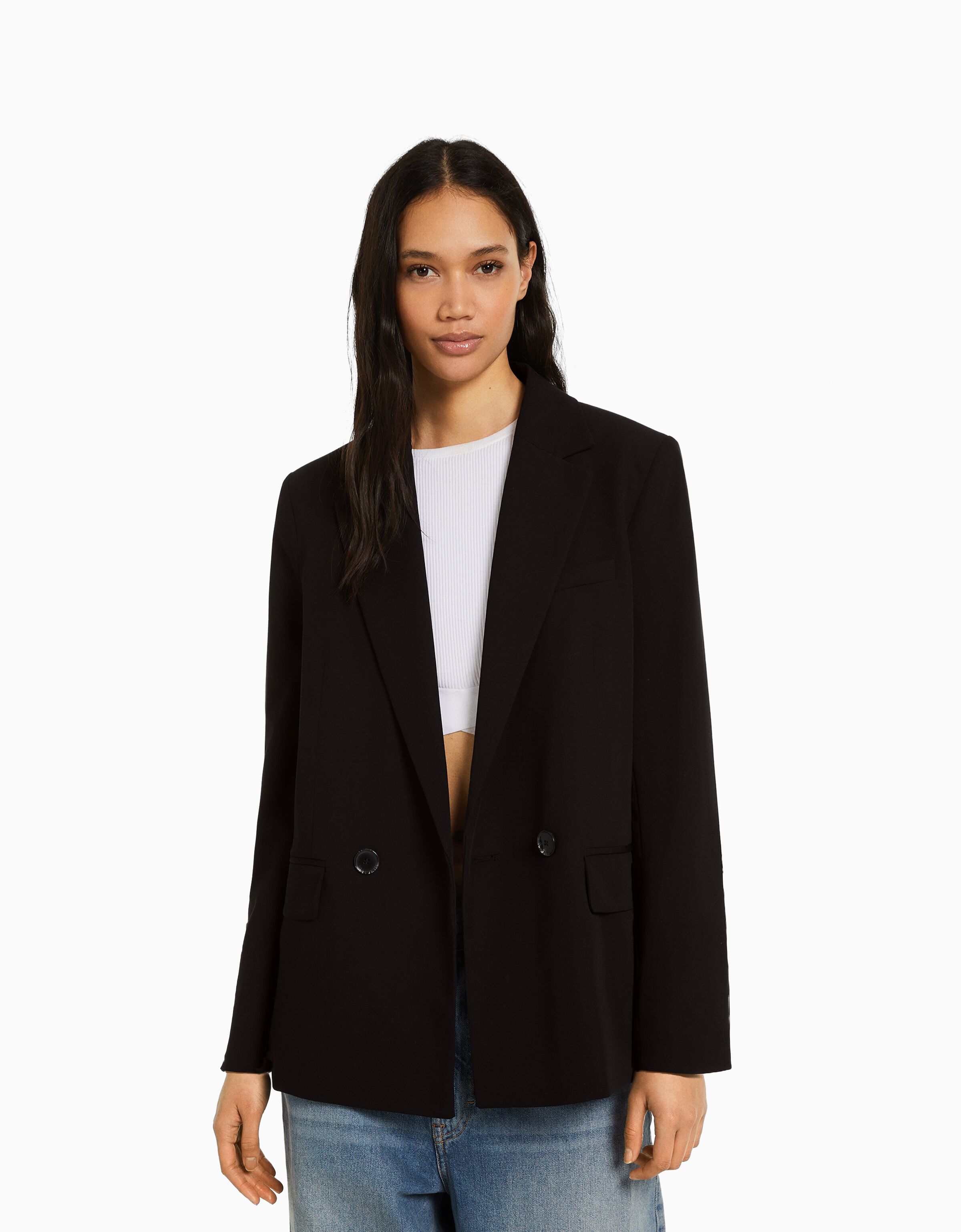 bershka double breasted blazer