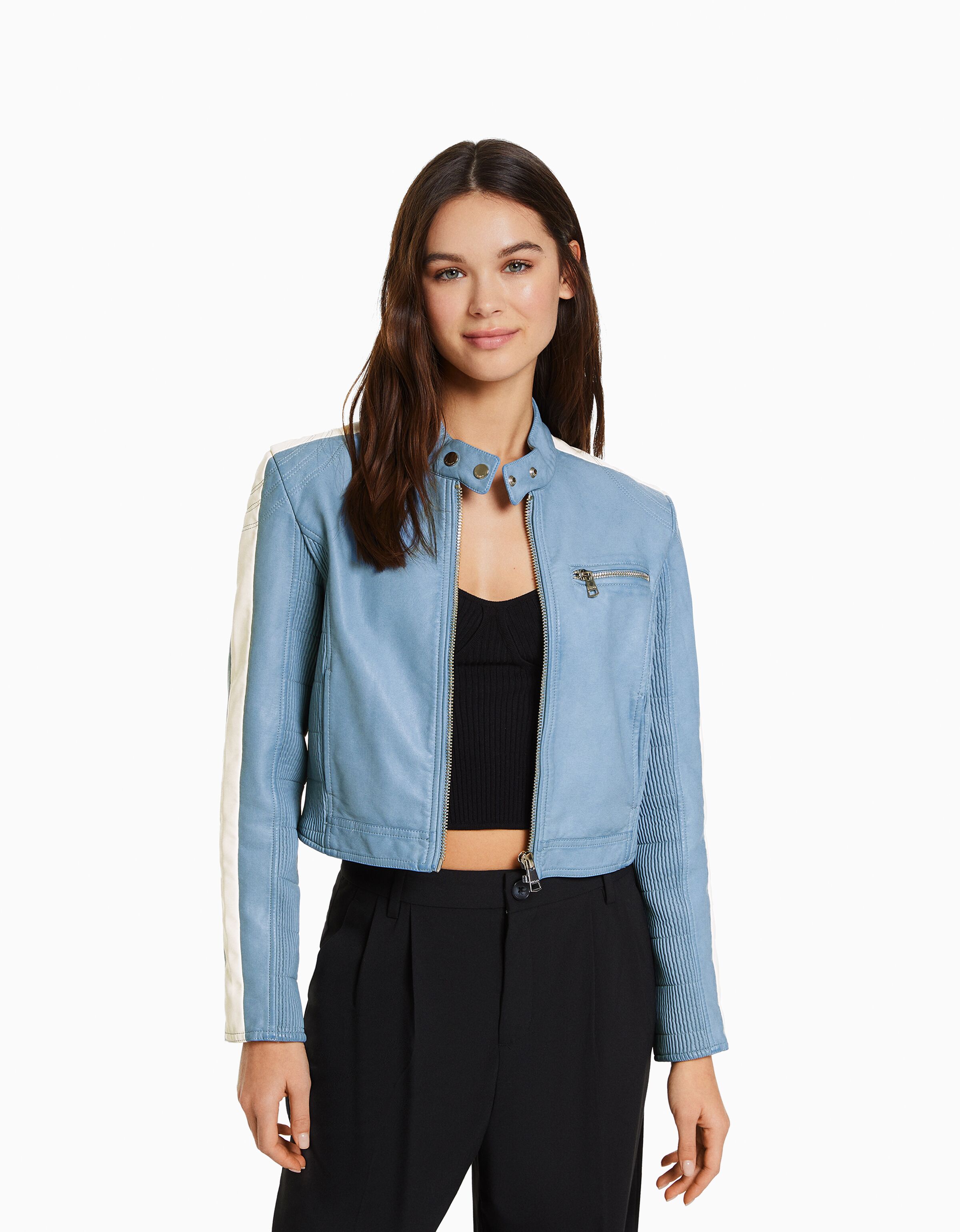 Chaquetas efecto piel para mujer | con efecto piel | Nueva Colección | Bershka México.