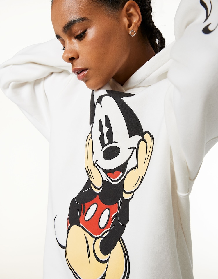 Pulover s kapuco in potiskom Mickey