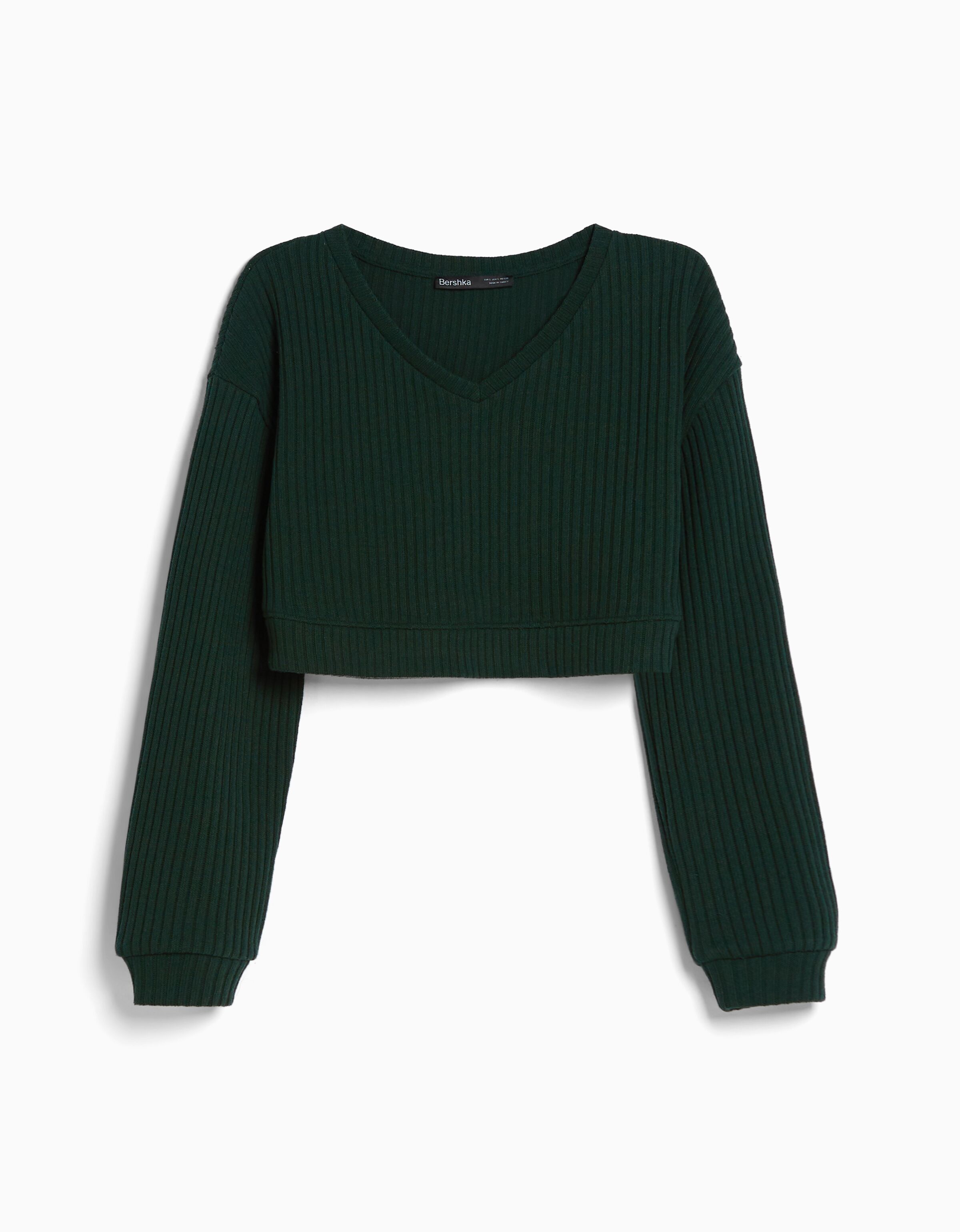 ベルシュカ レディース ニット sweater blue アウター bright neck Bershka in crew chunky セーター  BLUE yarn