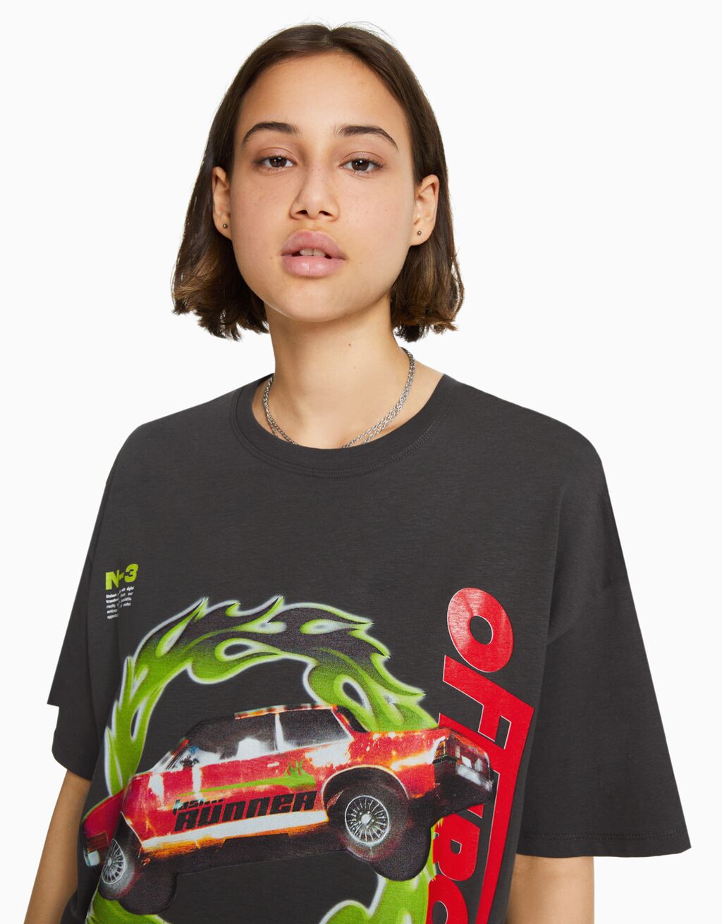 Bershka Wearable Art oversize T-shirt with short sleeves and print ...